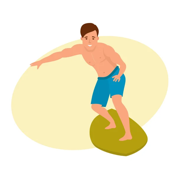 Szörfös, szörf állt, óceán hullám lovaglás. Surf utazási. — Stock Vector