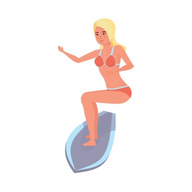 Okyanus dalgası üzerinde sürme surfer sörf tahtası ayakta ile. Sörf seyahat.