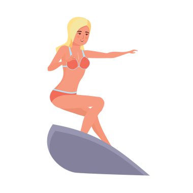 Okyanus dalgası üzerinde sürme surfer sörf tahtası ayakta ile. Sörf seyahat.