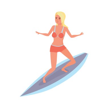 Okyanus dalgası üzerinde sürme surfer sörf tahtası ayakta ile. Sörf seyahat.