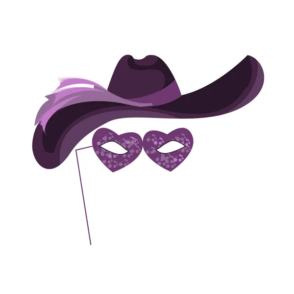 Máscara en forma de gafas, sombrero de carnaval, con motivos decorativos . — Vector de stock