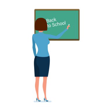 İşaretçi ve okul günlük içinde el, Kız öğretmeniyle standları.