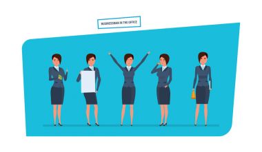 Office iş durumlarda iş kadını. İş belgeleri, arşiv, projeler.