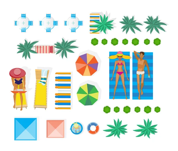 İnsanların dinlenme Sahilde. Aksesuarlar, boş öğeler, iç mekan, çevresi.