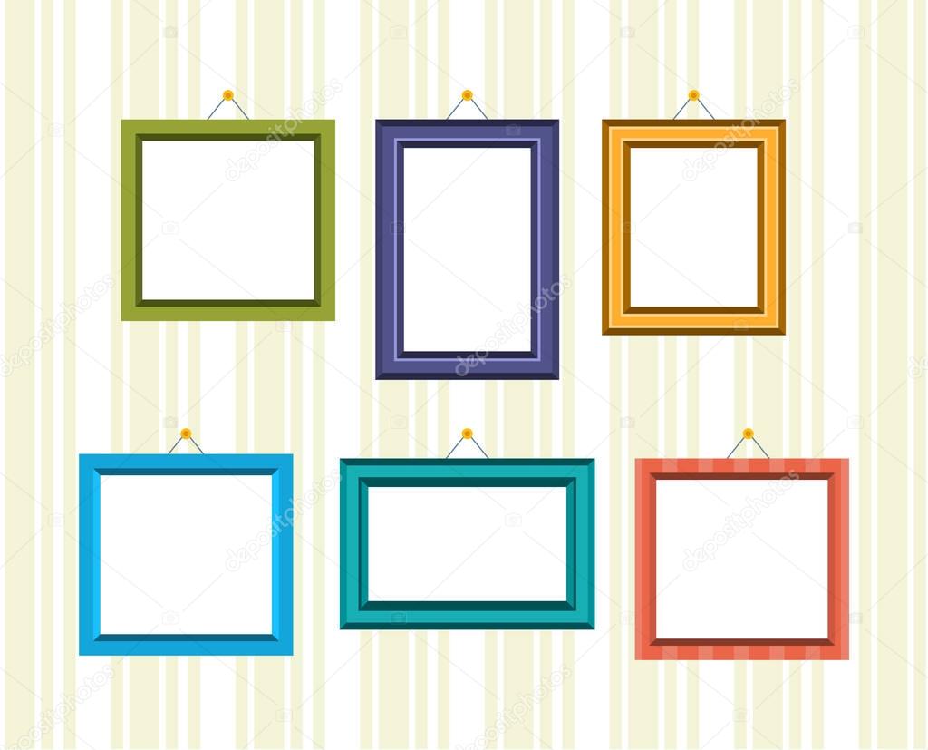 Set of frames for reward and photos in different colors.