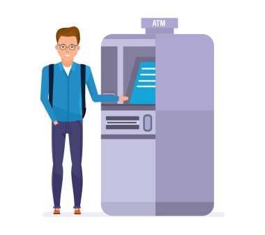 Öğrenci, müşteri, müşteri bankacılık şirketi, atm terminal hizmetleri kullanır.