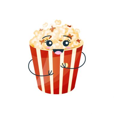 Lokanta yemekleri. Leziz patlamış mısır ile komik bardak.