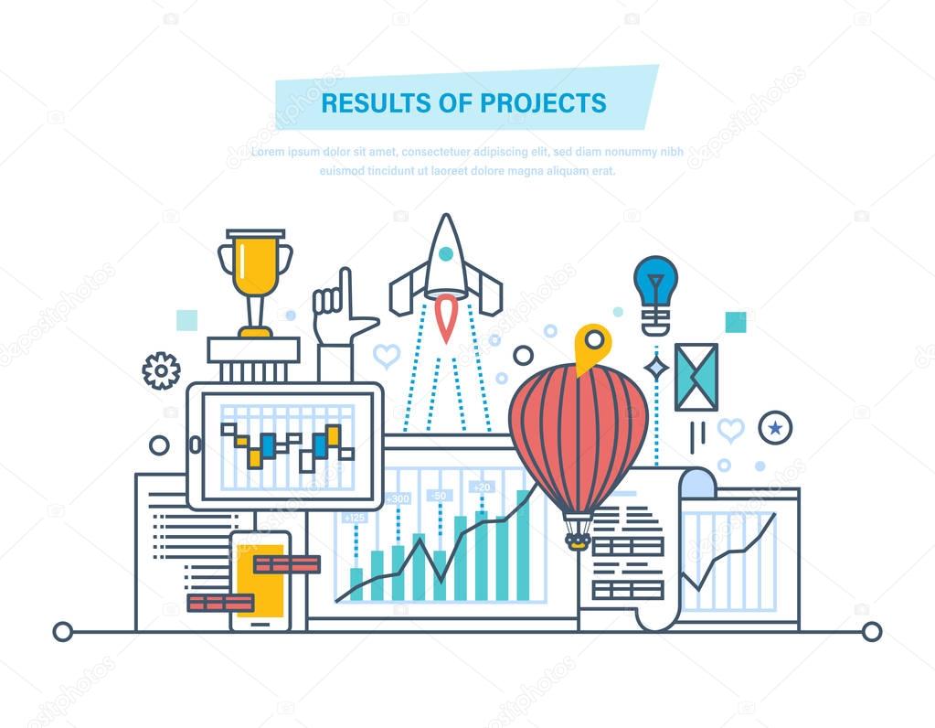 Results of projects. Planning, project management. Risk analysis, strategy, implementation.