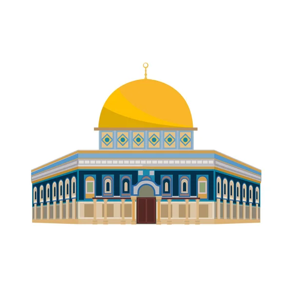 Mimari yapı. Mimari, anıtlar, dönüm noktası. Cami: Dome Kilisesi - Jerusalem. — Stok Vektör