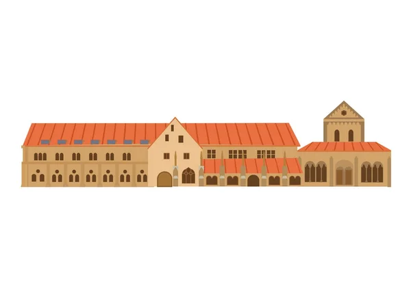 Complejo histórico medieval del monasterio Maulbronn en el suroeste de Alemania . — Vector de stock