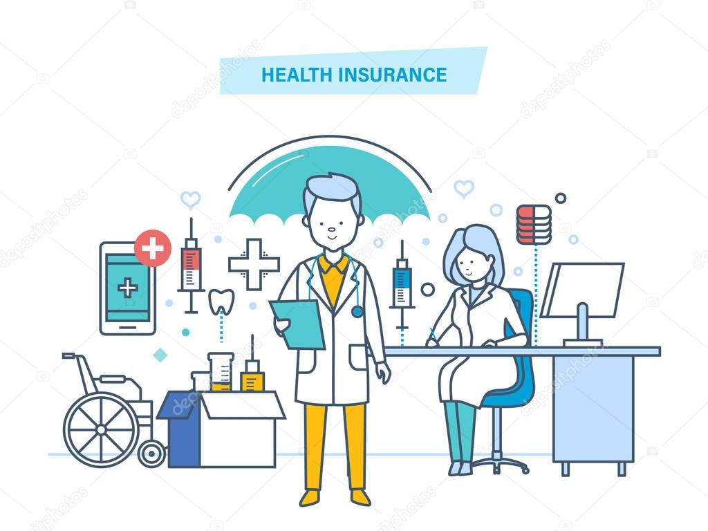 Health insurance concept. Life and accident medical insurance.