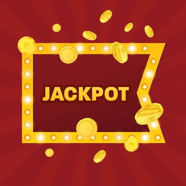 Velká výhra jackpot koncept. Casino jackpot. Štěstí, úspěch, finanční růst. — Stockový vektor