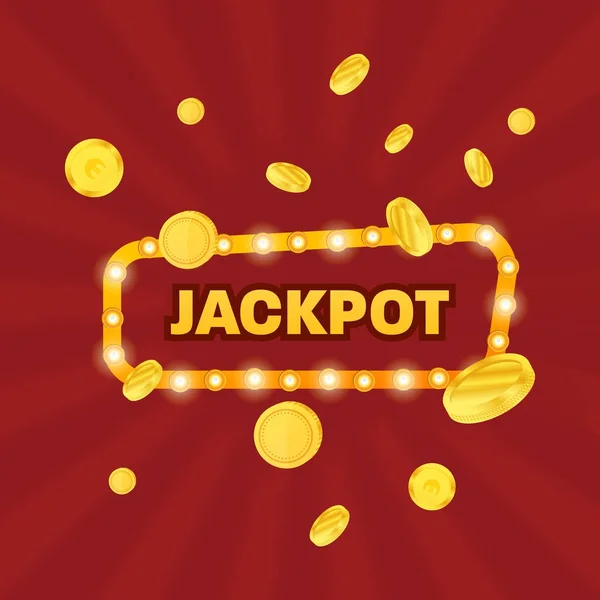 Velká výhra jackpot koncept. Casino jackpot. Štěstí, úspěch, finanční růst. — Stockový vektor