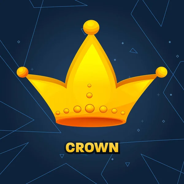 Gold crown. crown awards for winners, leadership. Royal king, queen. — Stock Vector