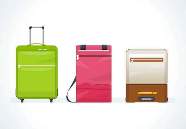 Cestovní kufr na kolečkách, taška pro každodenní život, cestovní kufr. — Stockový vektor