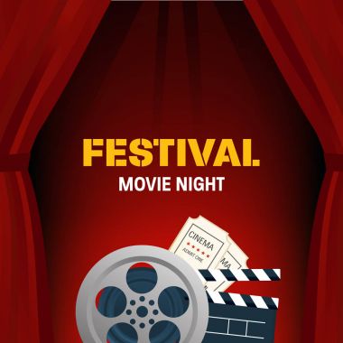 Festival, film gecesi. Sinema, film saat. Sinema Sinema.