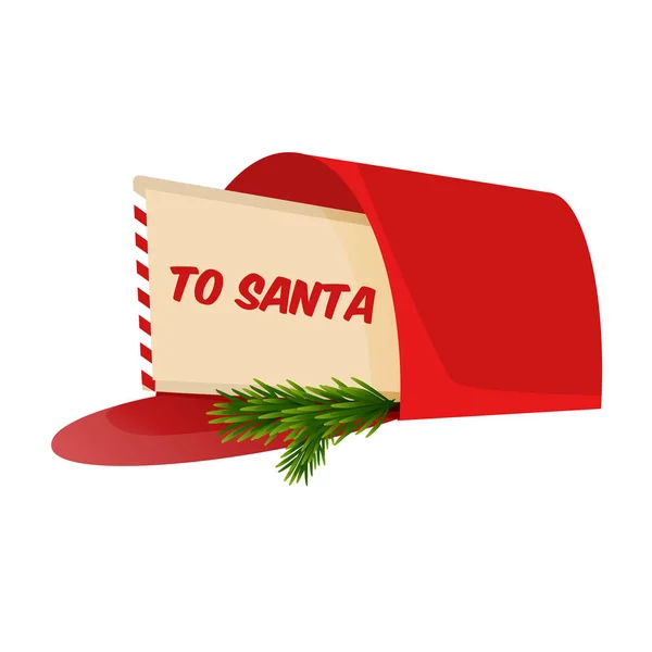 Christmas list do Santa Claus w skrzynce pocztowej. — Wektor stockowy