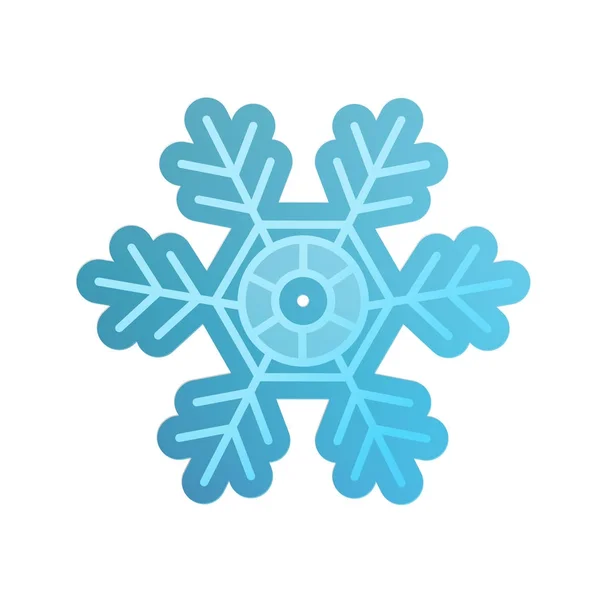 冬の青い雪の結晶のアイコン、ロゴ、スノーフレーク、シンボル雪のシルエット. — ストックベクタ