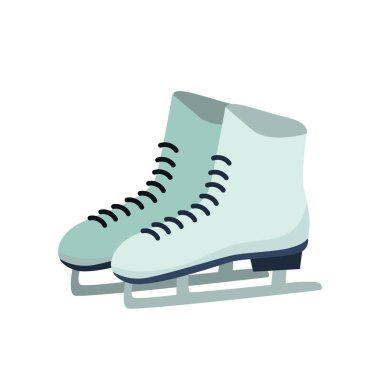 Kış beyaz paten çifti. Kadın paten buz pateni için.