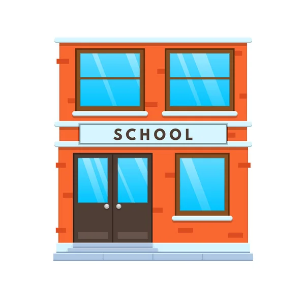 近代的な都市学校建物のファサード。学校のビル。教育・学習. — ストックベクタ