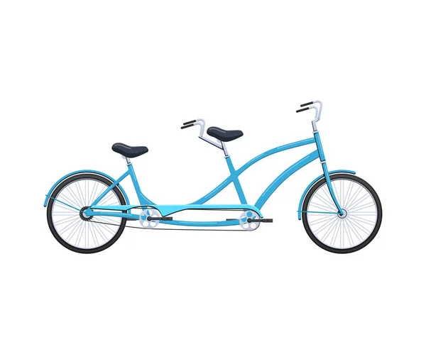 Vehículo de bicicleta retro en tándem de verano para el transporte, bicicletas familiares de la ciudad . — Vector de stock