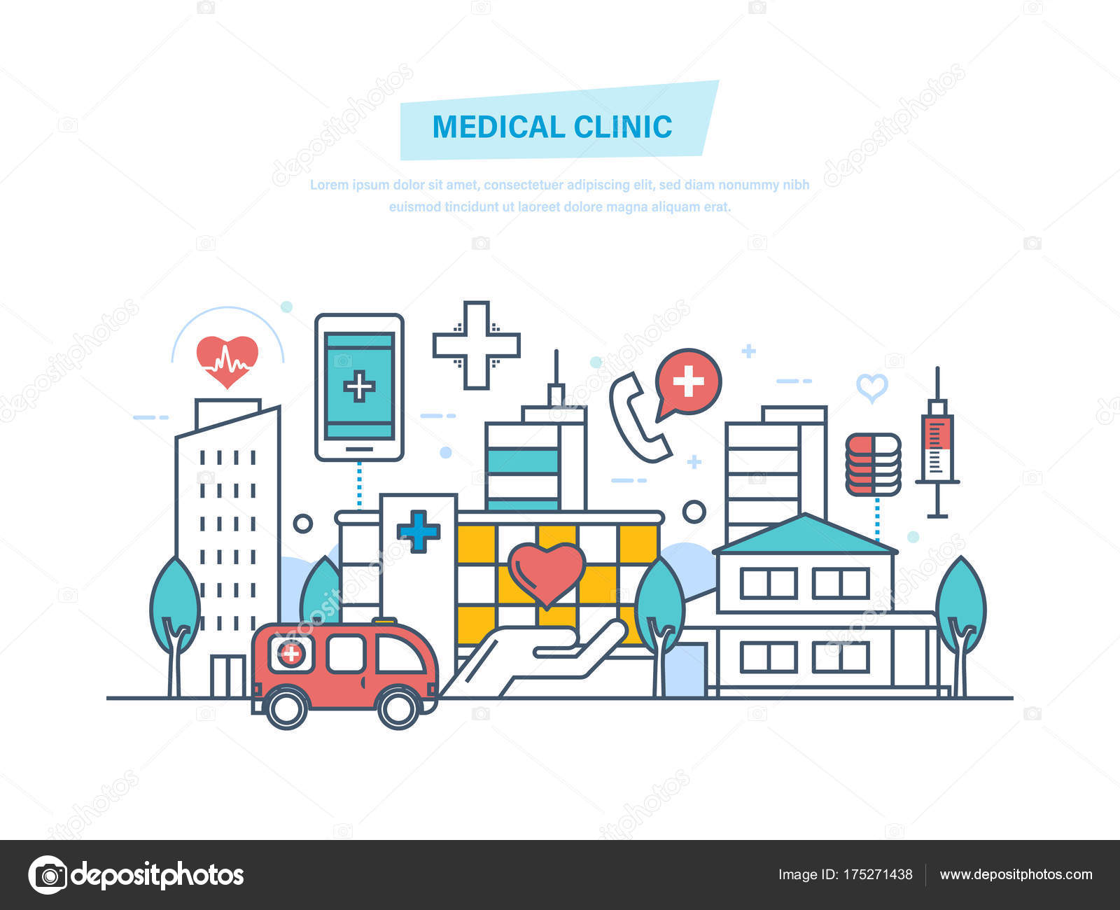 Medical Clinic City Hospital Building Healthcare System And Medical Facility Vector Image By C Ideyweb Vector Stock 175271438