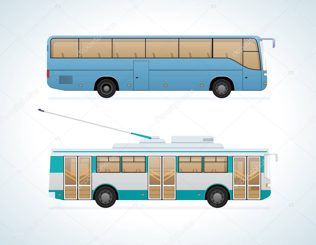 Passenger public urban transport: municipal trolley bus and intercity bus.