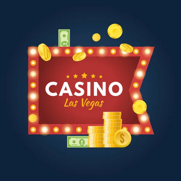 Casino Las Vegas. Jackpot, suerte, éxito, crecimiento financiero, ganancia de dinero . — Vector de stock