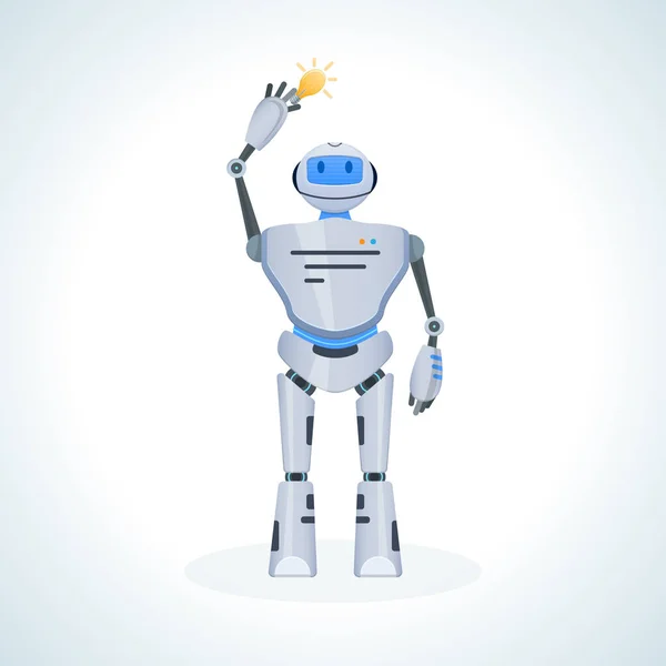 Robot électronique, chat bot, humanoïde. Recherche d'information, auto-amélioration, éducation . — Image vectorielle