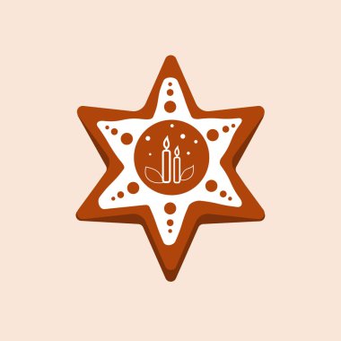 Noel gingerbread sır, süsleme ile dekoratif yıldız ile. Tatlılar, tatil.