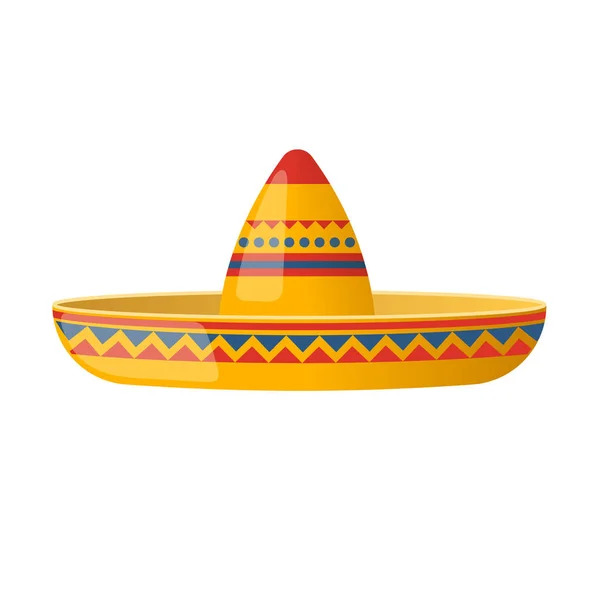 Mexican hat sombrero, traditional hat and clothes. Carnival masquerade. — Stock Vector