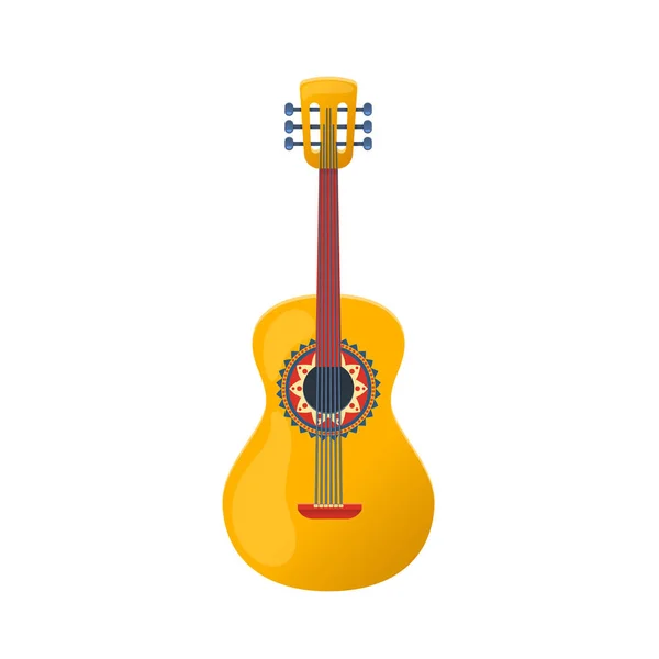 Mexican colorful guitar, traditional rhythmic string musical instrument. — Stock Vector