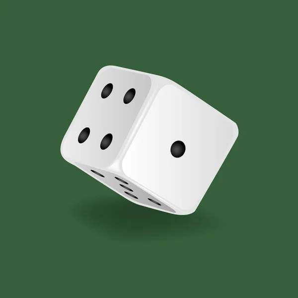 Dados blancos realistas. Apuestas, casino, dados. Números: uno, cuatro, cinco . — Archivo Imágenes Vectoriales