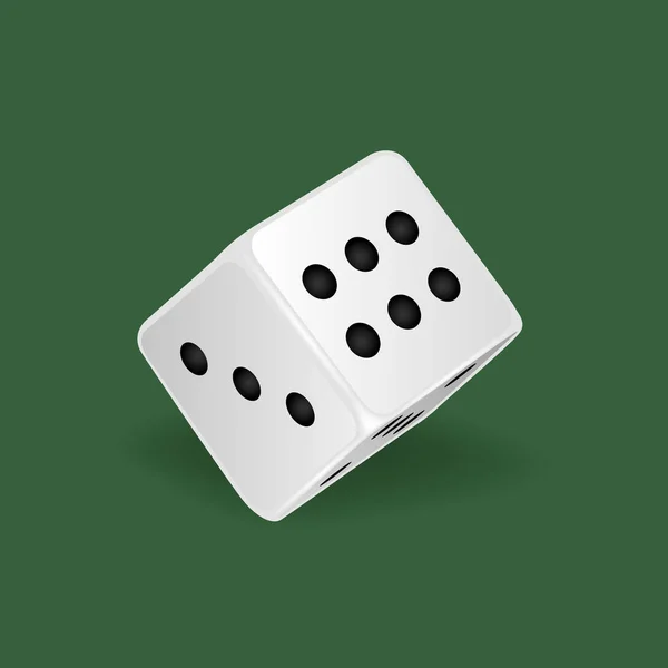 Dados blancos realistas. Apuestas, casino, dados. Números: tres, cinco, seis . — Archivo Imágenes Vectoriales