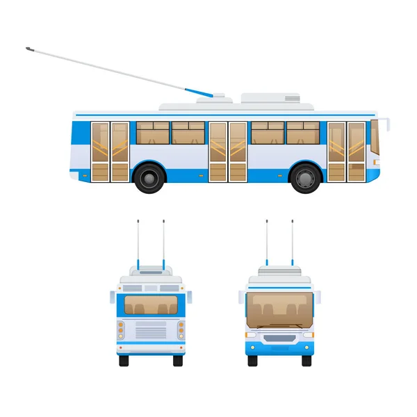 Transport urbain moderne de passagers : trolleybus municipal . — Image vectorielle