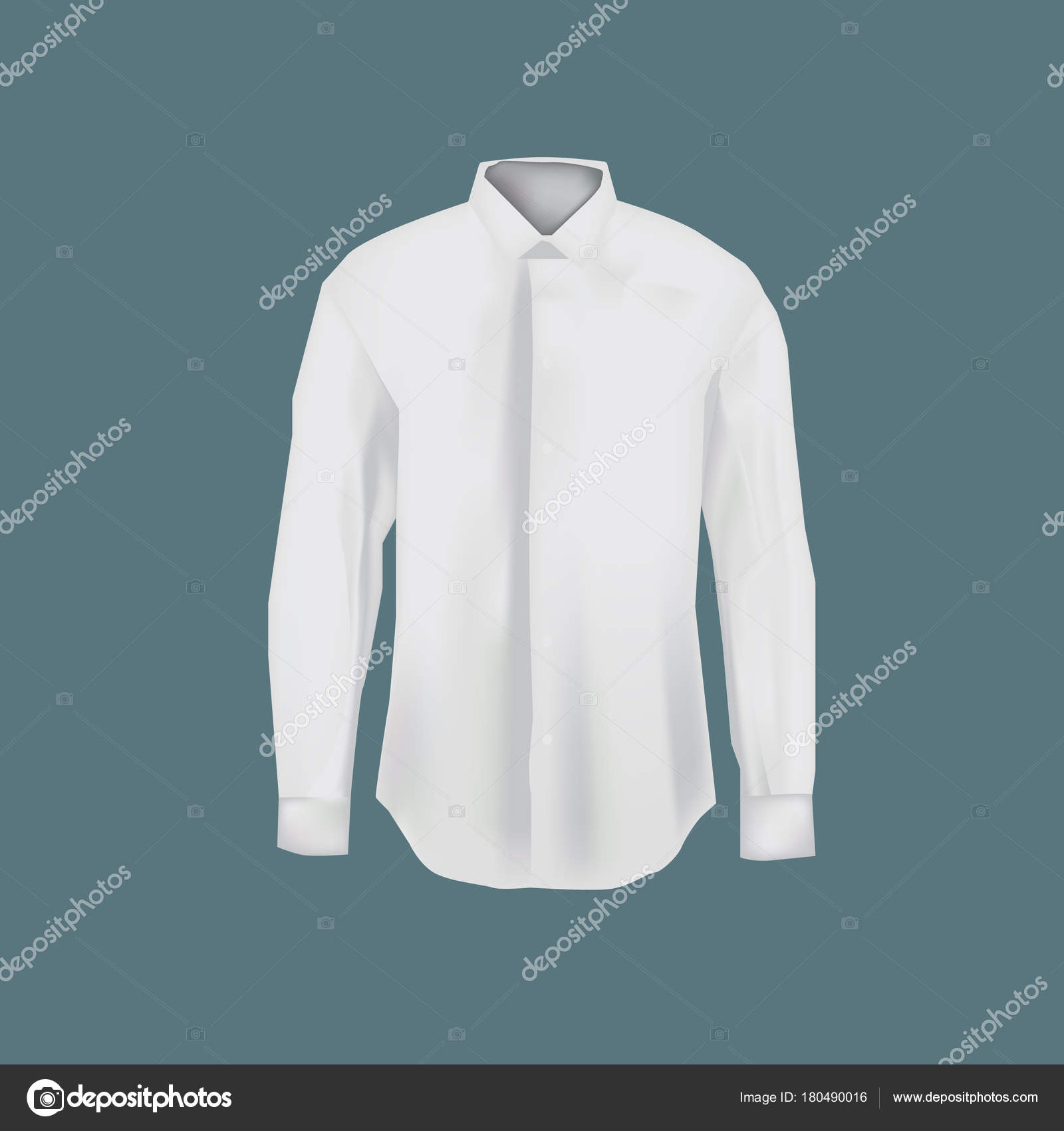 Download Mockup Men S White Shirt Mens Business Shirt With Long Sleeves Vector Image By C Ideyweb Vector Stock 180490016