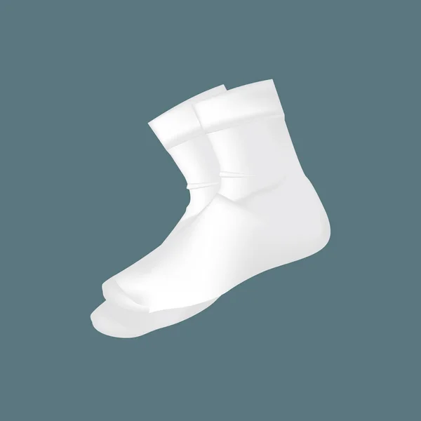 Realistische mockup voor heren kleding, accessoires, witte sokken. — Stockvector