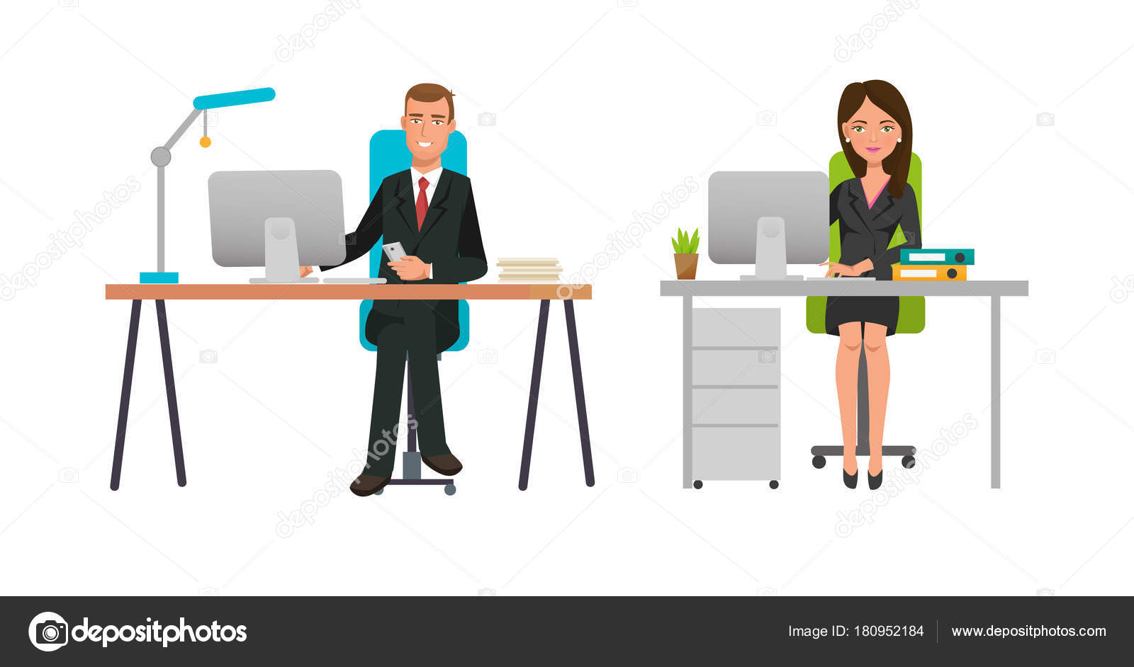 Büroangestellte, Partner, arbeiten hinter Schreibtisch Bürotisch ... Büroangestellte, Partner, arbeiten hinter Schreibtisch Bürotisch ...