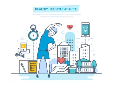 Sağlıklı yaşam atlet. Fiziksel egzersizler ve mesleki eğitim programları kullanma.