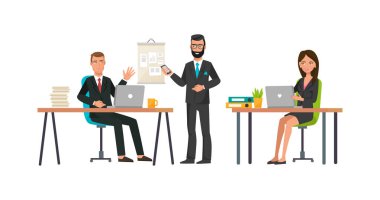 Ofis çalışanları, ortakları, şirketin şu anki durumun analiz.