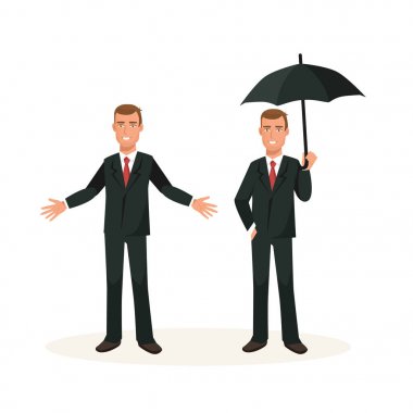 Ofis çalışanı office giysili sevinir finansal başarı, büyüme.