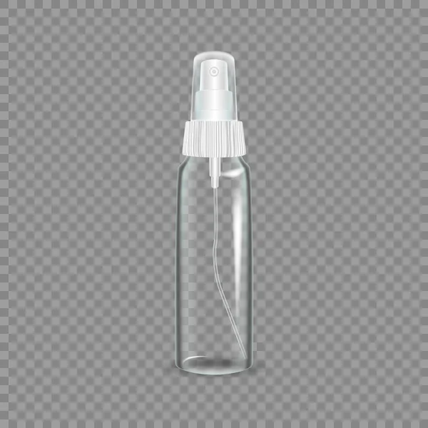 Glass bottle of spray for freshness, application to the body. — Stock Vector