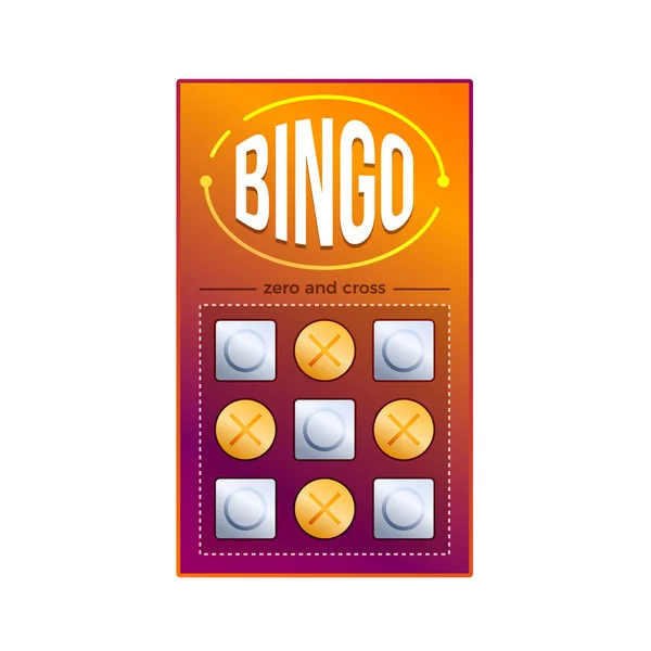 Billet de loterie pour tirer de l'argent, des prix. Jeu de bingo avec des numéros . — Image vectorielle
