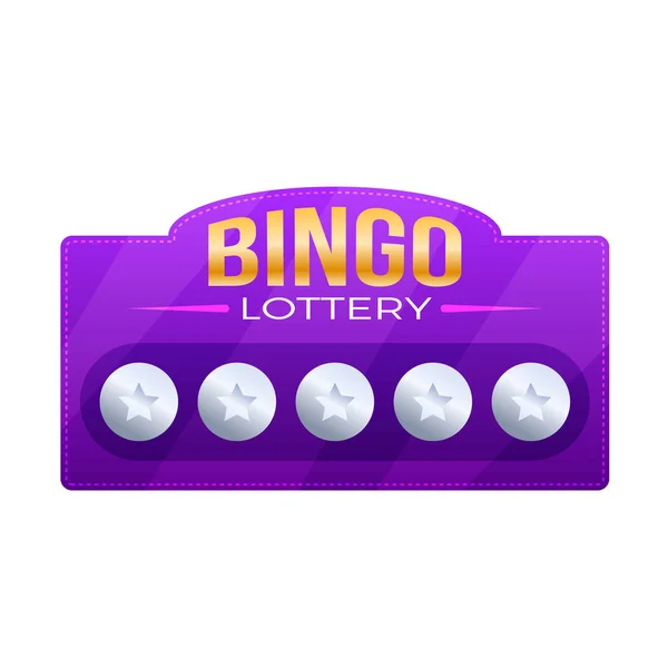 Bingo hra s čísly, koule. Tiket pro čerpání finančních prostředků — Stockový vektor