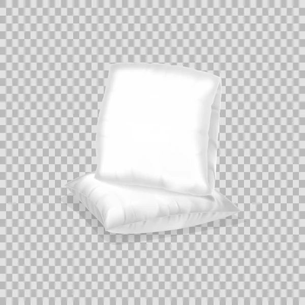 Realistyczne wzór szablonu białe poduszki. Puste białe poduszki kwadratowe. — Wektor stockowy