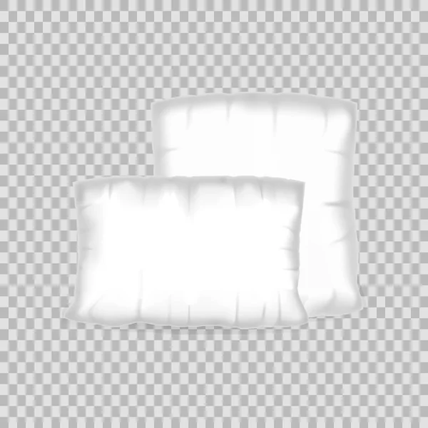 Plantilla de patrón realista almohada blanca. Almohada blanca vacía forma cuadrada . — Archivo Imágenes Vectoriales