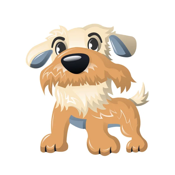 Szép vicces rajzfilm kutya, szőrös emberi friend, hazai állat. — Stock Vector