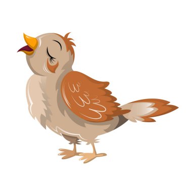 Güzel komik karikatür kuş Bülbül. Büyük renkli geçirme kuş.