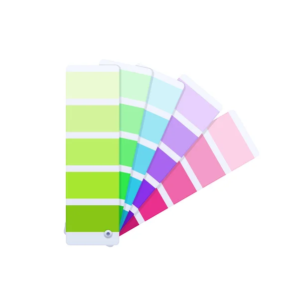 Moderner Farbführer mit Farbmusterpalette, kreative Arbeit. — Stockvektor