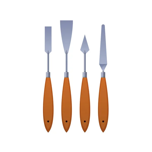 Set narrow and wide spatula, scapula, for repair, construction works